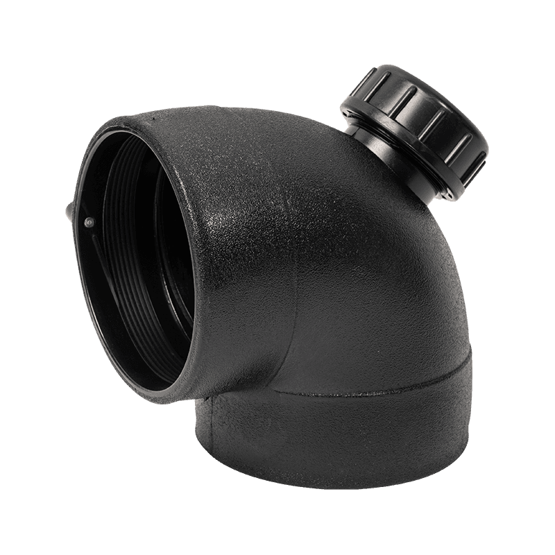 Comhleá leictreach Elbow 90 ° le calafort iniúchta